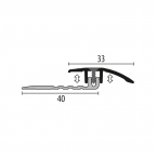 Overgangsprof. Kuberit PVC klik 4-9,5 mm zand 1