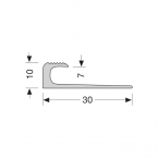 Inschuif eindprofiel 805 10mm tbv 7mm PVC zilver