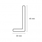 Hoekprofiel 22/45 loft grijs tbv onderzijde
