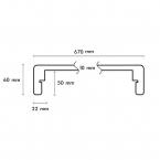 PP double marche 92x67cm chêne blanchi