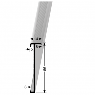 Inschuif trapneusprof 846 tot 3 mm PVC zwart gep.