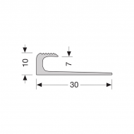 Inschuif eindprofiel 805 10mm tbv 7mm PVC RVS