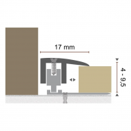 Eind-en afwerkpr. Kuberit PVC klik 4-9,5 mm goud