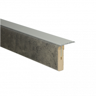 Uitlooptrede alu zilver Beton 136x5,7cm