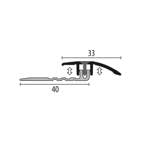 Overgangsprof. Kuberit PVC klik 4-9,5 mm zand 1