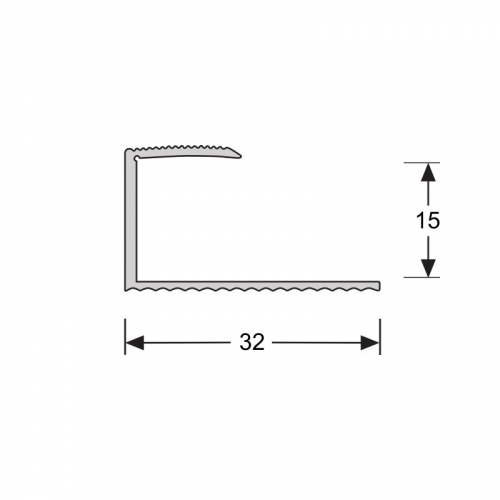 U-profiel 15,6 mm RVS 0