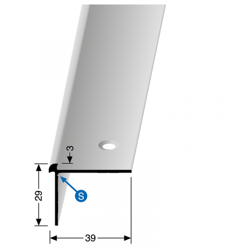 Trapneusprofiel recht 871 tbv 3mm PVC zwart 0